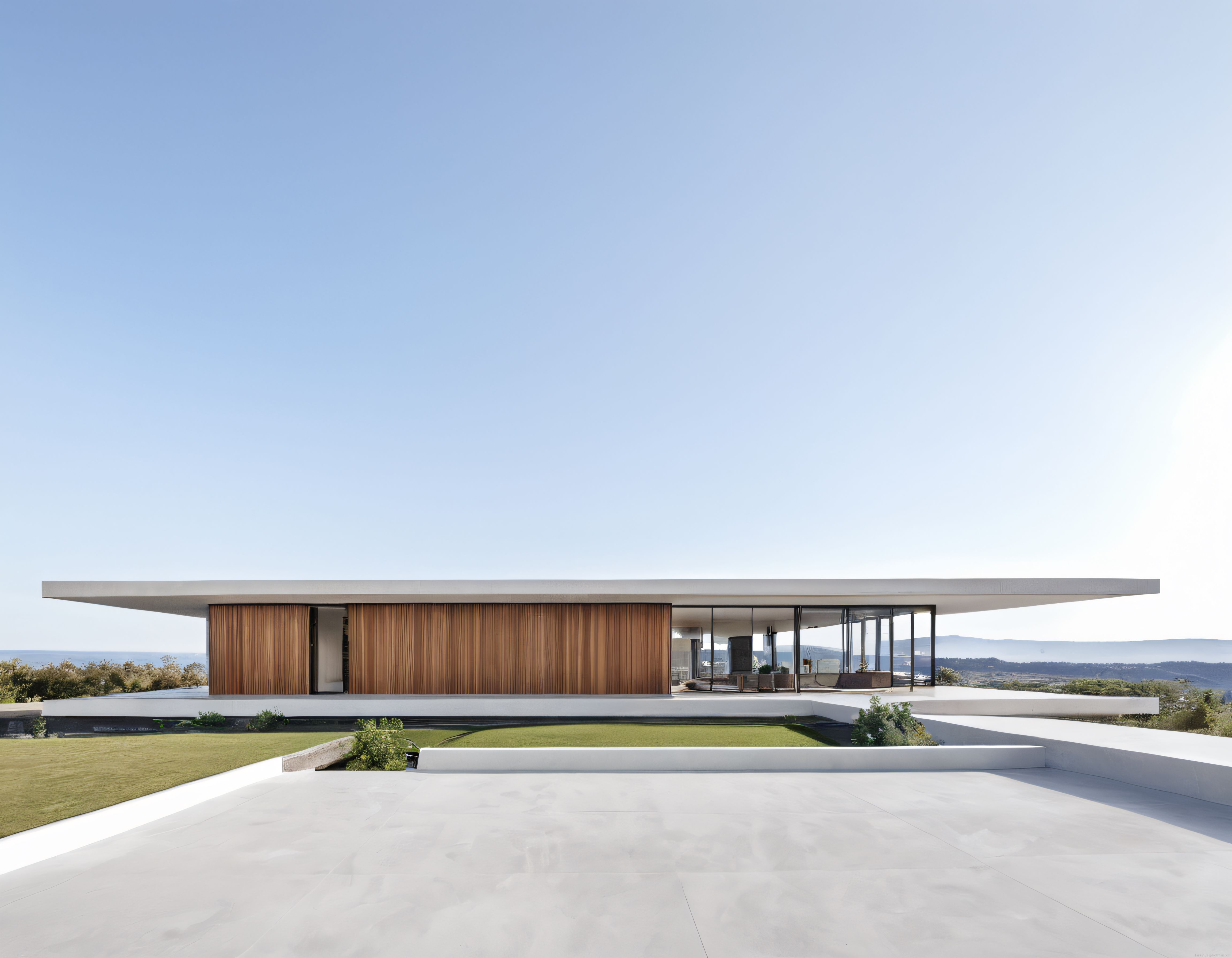 Zirvede Doğayla Bütünleşen Minimalist Villa: Cam, Ahşap ve Sonsuzluk