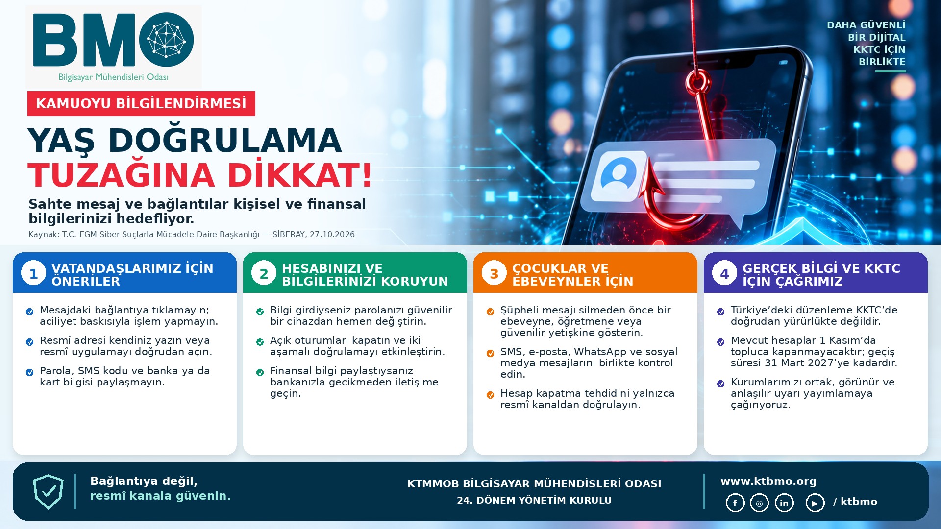 Bilgisayar Mühendisleri Odası, yaş doğrulama mesajlarına karşı uyardı