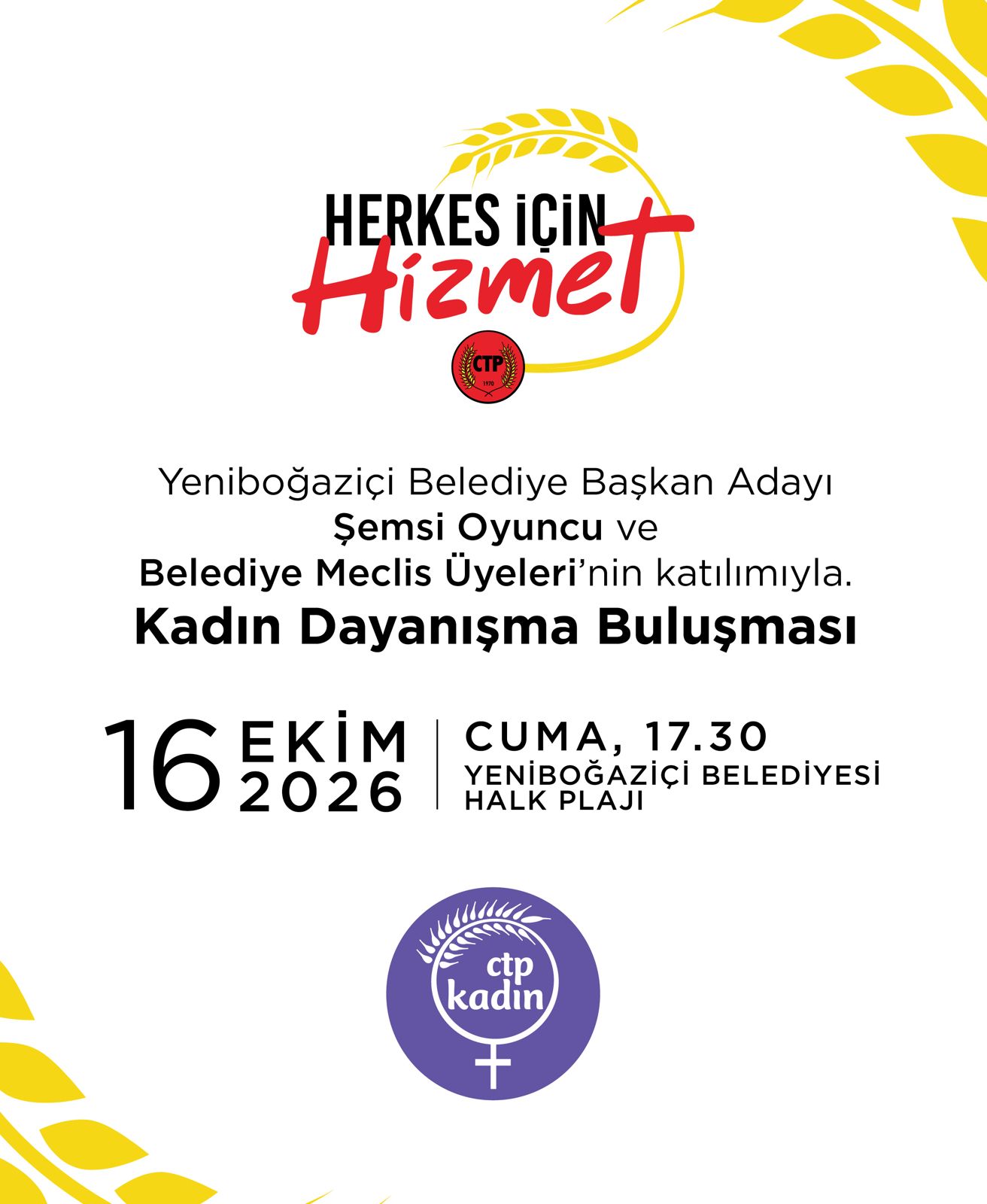 CTP Kadın Örgütü Yeniboğaziçi’de Kadın Dayanışma Buluşması İlan Etti