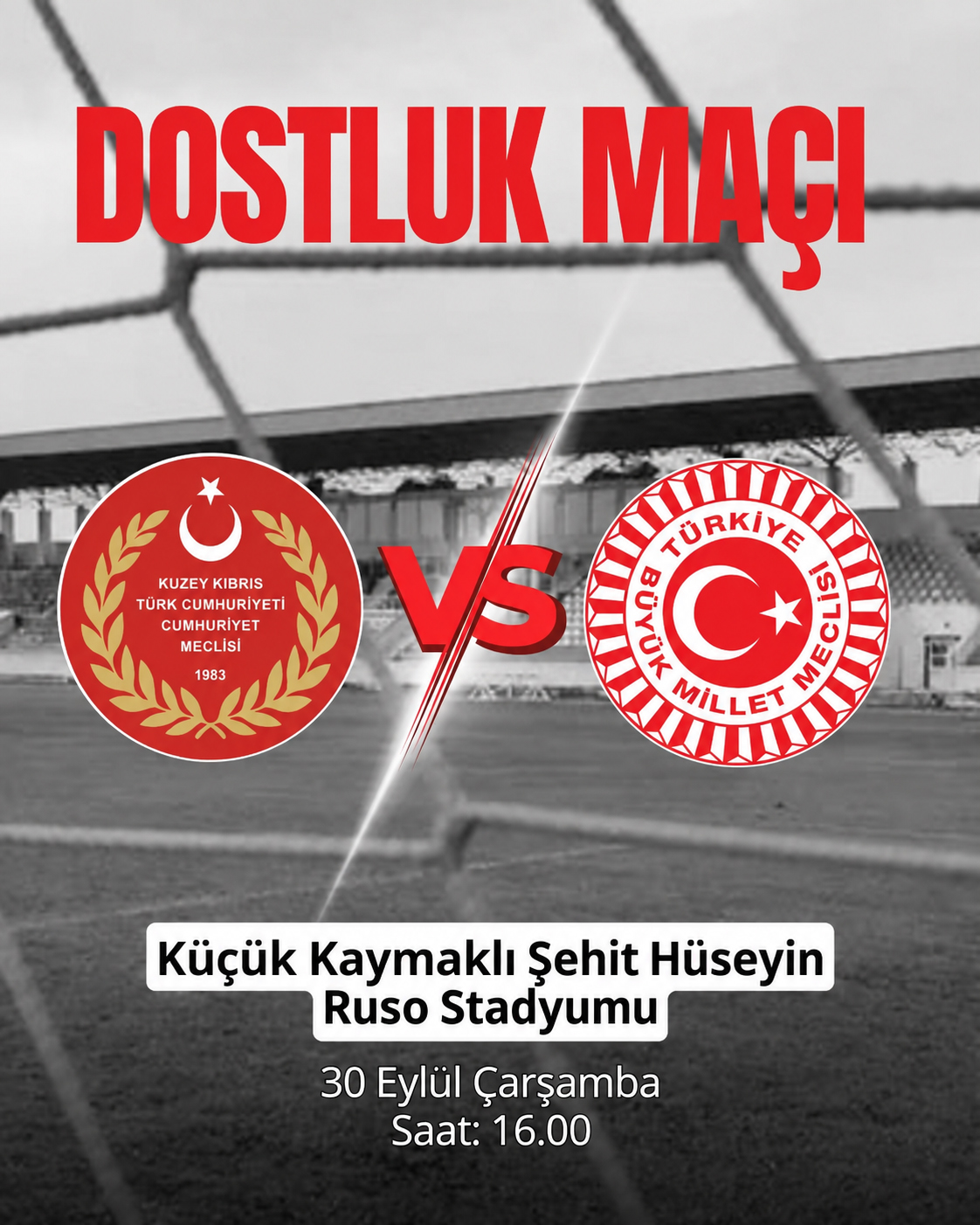 Meclis takımları çarşamba günü “2 Cumhuriyet Tek Yürek” dostluk maçına hazırlanıyor