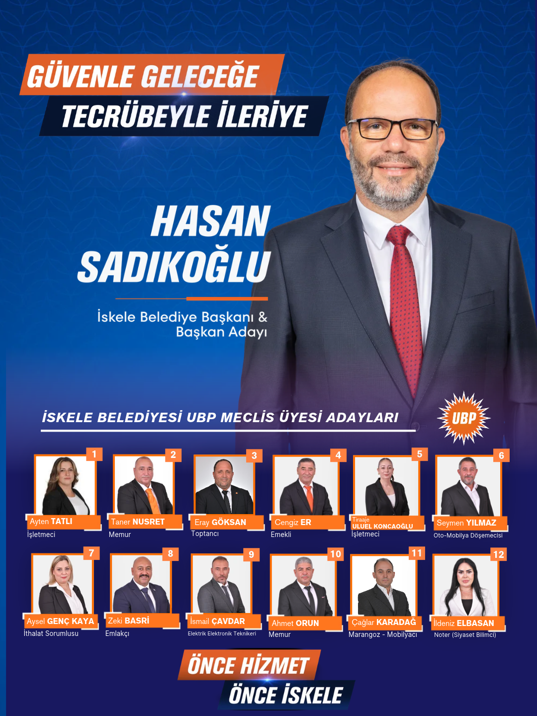 UBP İskele Belediye Meclis adayları belli oldu: 12 isim listede